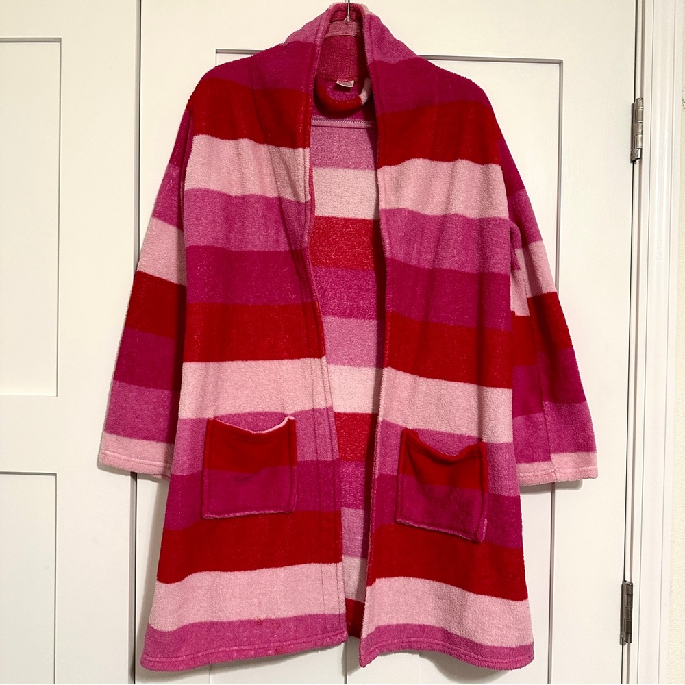 Ulta Beauty Pink and Red Striped Bath Robe • S/M